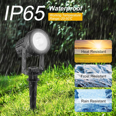 2W 9.8ft IP65 2-IN-1 T-SUNUS Christmas Solar Landscape Spotlights Warm White, Garden Spot Lights Outdoor Cable