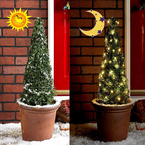 kemooie 2 Packs Solar String Lights, 200 LED 66FT Warm White Fairy Lights with 8 Twinkle Modes, Waterproof for Outdoor,