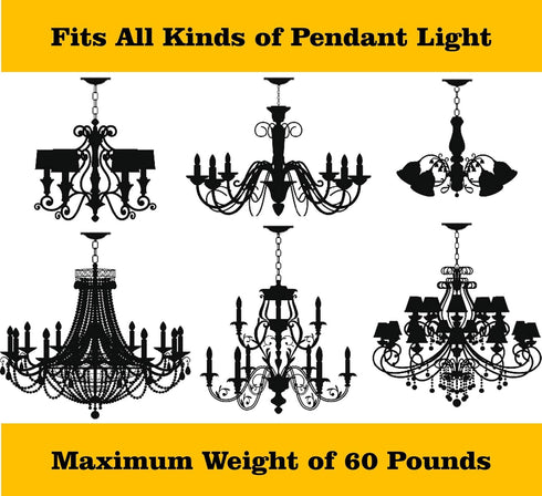 3.2 Heavy Duty Canopy Kit and feet Pendant Light Fixture Chain for Chandelier or Swag Light Fixtures,Vintage Black