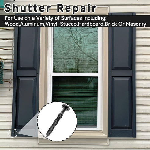 GeekNi 12Pcs 3 Inch Vinyl Shutter Fasteners Strongest Plastic Shutter Screws Window Shutters Hardware Exterior Spikes