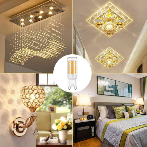 YUIIP G9 LED Light Bulb 4W Equivalent 40W Halogen, Warm White 3000K, 400LM, AC 120V, Non Dimmable (6 Pack)