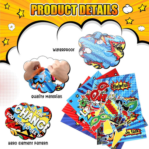Outus 33 Pcs Hero Theme Classroom Decorations, Bulletin Board Set with Posters and Banners for Pre School