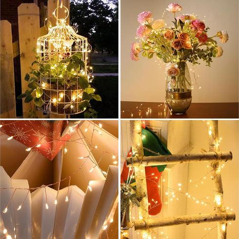 500 42Ft Dailyart Fairy Lights Plug in, Led with Remote Small Warm String Lights with Timer Long Twinkle Waterproof