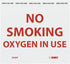 NMC M48P NO SMOKING - OXYGEN IN USE Sign, 6 in. x 5 in., Pressure Sensitive Vinyl, 1 Count