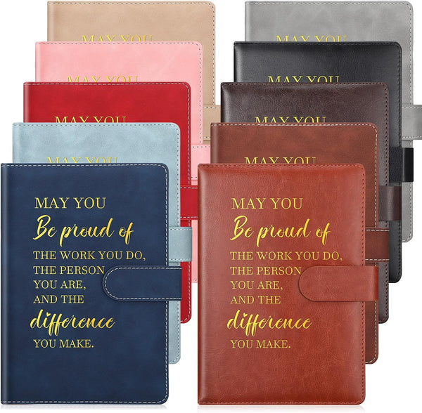 Colarr 10 Pcs Teacher Appreciation Gifts | Inspirational Notebooks Bulk | A5 Leather Journals