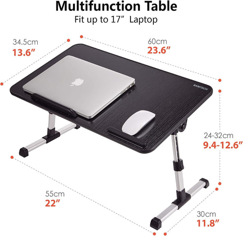 8AMTECH Lap Desk for Laptop, Ajustable Laptop Table with Cooling Fan Office Desk for Working, Reading, Writing, Drawing