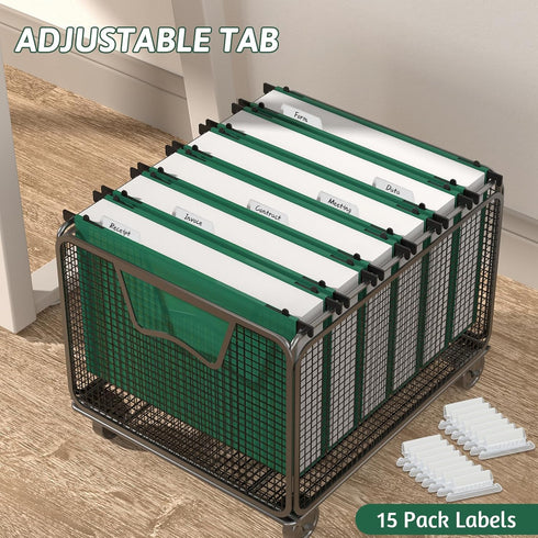 Plastic Hanging File Folder, Letter Size, 12 Pack Reinforced Hang Folders with 2 Inch Expansion, Sturdy File Cabinet