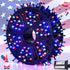 JMEXSUSS 500 LED Red White and Blue Lights 4th of July Decorations,
