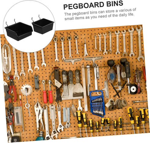 4pcs Set OUNONA Pegboard Organizer Wall-Mounted Bins Cup Holders for Tools Wrench Storage Construction for Workbench