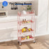 4-Shelf NEWBULIG Rolling Storage Cart, Metal Mobile Utility Organizer Shelf with Lockable Wheels, Space-Saving
