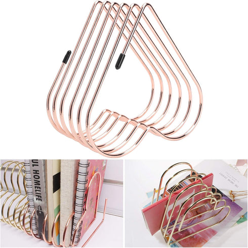 Rose Gold File Organizer, School Supplies Desk Book Storage Rack, Telescopic Folder Stand Organizer, Craft Supplies