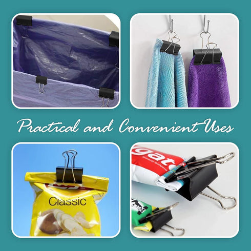 Binder Clips - 144 Large Binder Paper Clips for Office Supplies