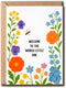 MWS9xDesigns Welcome To The World Little One Card - Cute Floral Birthday Card