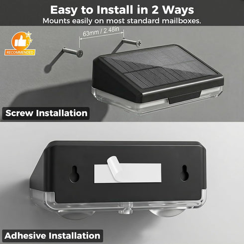 Mailbox 2 Pack, 3000/4500/6000K Flupuro Solar Lights Outdoor Waterproof House Number Light, Dusk to Dawn Address LED