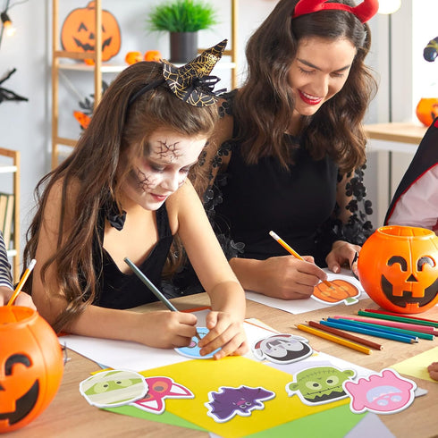 Whaline Halloween Sticky Notes, 9 Designs Spooky Character Notepads, 18 Packs for Office Study Supplies