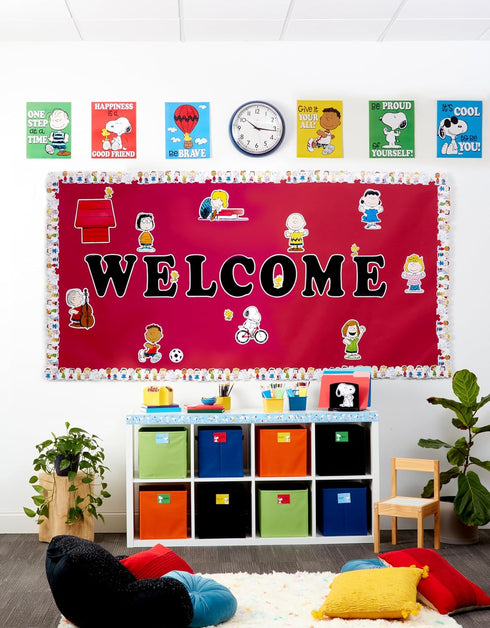Eureka Peanuts Mini Class Jobs Bulletin Board Set - 46 Pieces Classroom Decorations for Teachers