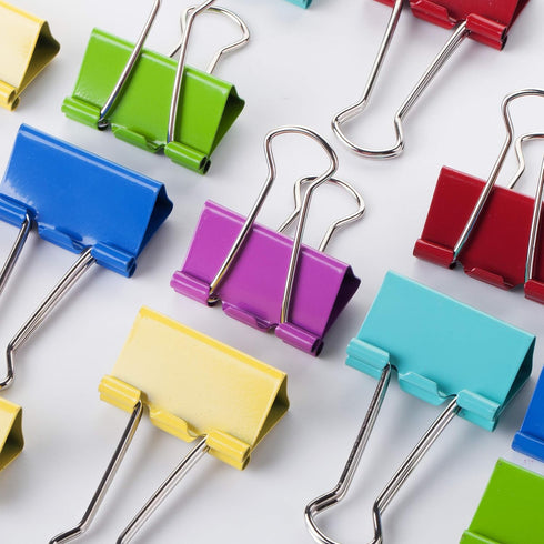 Mr. Pen- Binder Clips, 1.25 inch, 25 Pack, Medium Colored Binder Clips