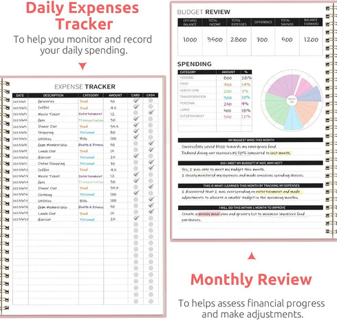 Account Budget Planner - Monthly Budget Book with Expense Tracker Notebook, Undated Bill Organizer & Finance Planner