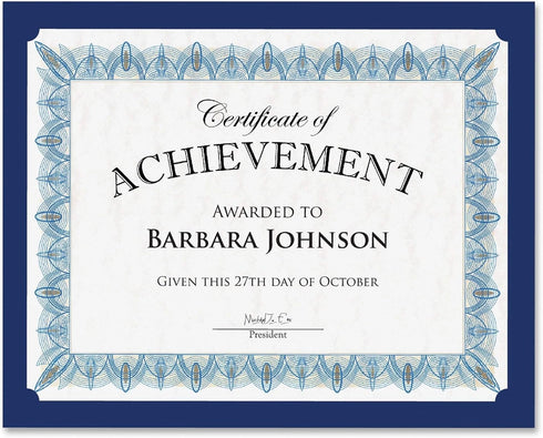 Geographics Recycled Certificate Holder - Navy, 30% Recycled, 10 / Pack