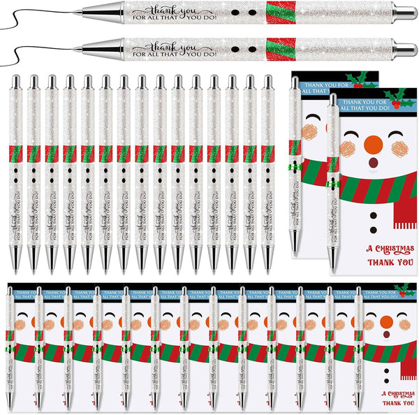 Sayglossy 36 Sets Glitter Christmas Pens Gifts Bulk Christmas Employee Appreciation Gifts Ballpoint