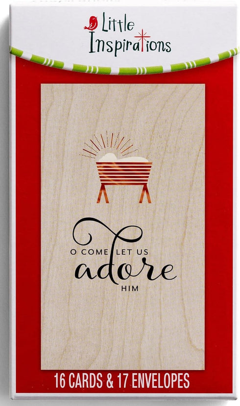DaySpring Little Inspirations O Come Let Us Adore Him - 16 Christmas Boxed Cards, KJV (10369)