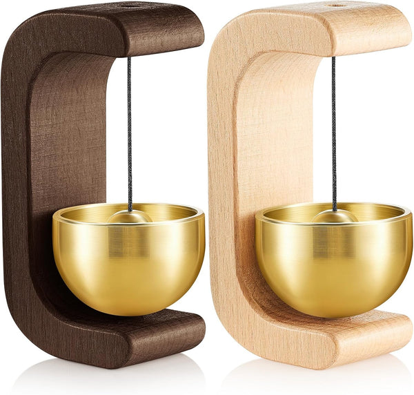 Zonon 2 Pcs Magnetic Wooden Wind Chime Doorbell Decoration Shopkeepers Bell for Door