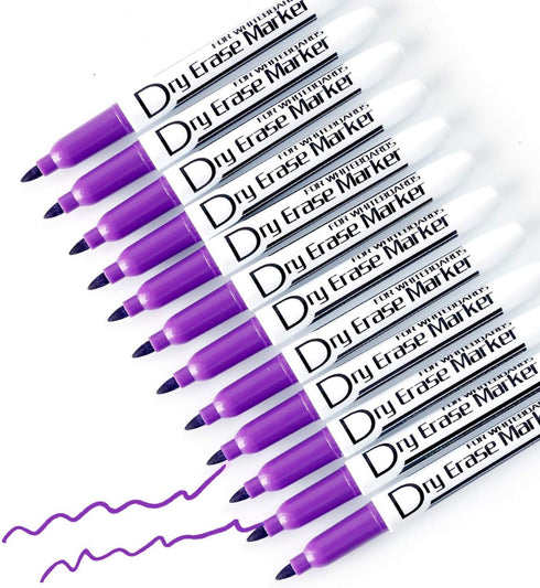 Volcanics Purple Dry Erase Markers, Low Odor Fine Whiteboard Markers, Box of 12