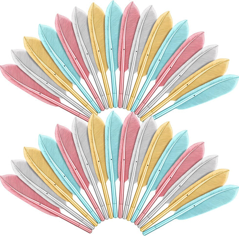 Frienda 32 Pieces Feather Rollerball Pen Set - Creative Artificial Feather Ballpoint Gel Pens for Office Supplies
