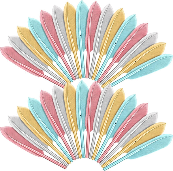 Frienda 32 Pieces Feather Rollerball Pen Set - Creative Artificial Feather Ballpoint Gel Pens for Office Supplies
