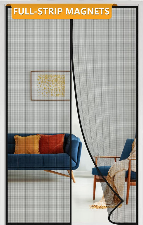 Yotache Magnetic Screen Door New Series, Full Frame Seal Reinforced Mesh, Fits Door Size 72 x 80, Magnetic Closure