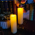 2 Pack Outdoor Flameless Pillar Candles, Remote & Timer Battery Operated Waterproof Electric LED Candle Set for