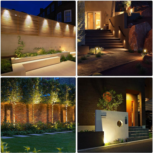9W 120V 3-Prong IP66 (2 Pack) MEIKEE LED Landscape Lights, Landscape Lighting with US Plug, Warm White Waterproof