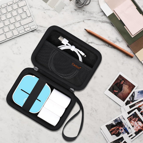 Canboc Carrying Case for Phomemo M02/T02 Mini Printer, Pocket Thermal Bluetooth Sticker Maker Box (Black)