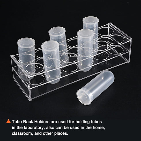 MECCANIXITY 12-Well Acrylic Test Tube Rack Holder, Clear Lab Stand for 100ml Tubes