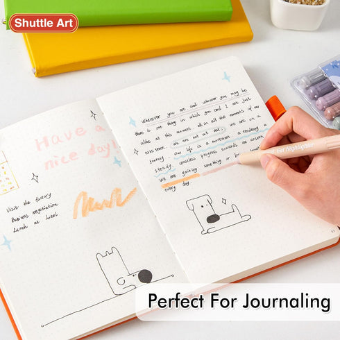 Shuttle Art Bible Highlighters and Pens, 12 Dusty Colors Gel Highlighters No Bleed Through for Journaling and Studying