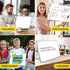 Dry Erase White Board, 16inX12in Large Magnetic Desktop Whiteboard with Stand, 10 Markers, 4 Magnets, 1 Eraser