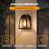 LUTEC Outdoor Wall Light Fixtures, Exterior Waterproof Wall Lantern with Clear Glass Shade, Aluminum Modern Matte Black