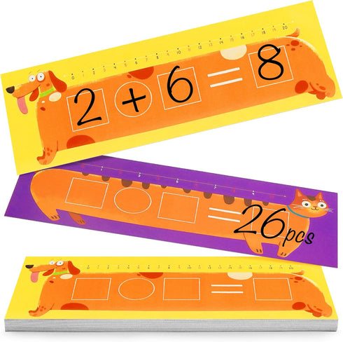 Number Line Dry Erase Boards, Double Sided Writable Math White Board for Kids, 26 Packs