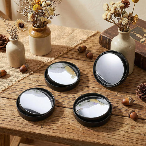 GEEHUA 4PCS 2.3" Cubicle Mirror, Wide Angle Rear View Convex Mirror Adjustable Cubicle Mirrors to See Behind You