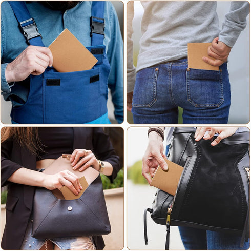 Epakh 100 Pack Mini Kraft Paper Notebook, Unlined Pocket Kraft Notebook, 48 Pages, 4.25 x 5.5 Inch Travel Journal