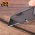 50-Pack Blackened SK-2 Utility Knife Blades, Extra Durable Razor Blades for Box Cutter, Never Rust Design