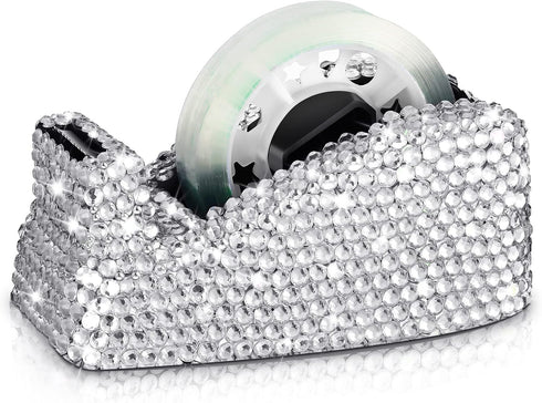 Glitter Tape Dispenser, Bling Crystal Luxury Handmade Diamond Holder with 2 Pcs Tapes for Girls, Women