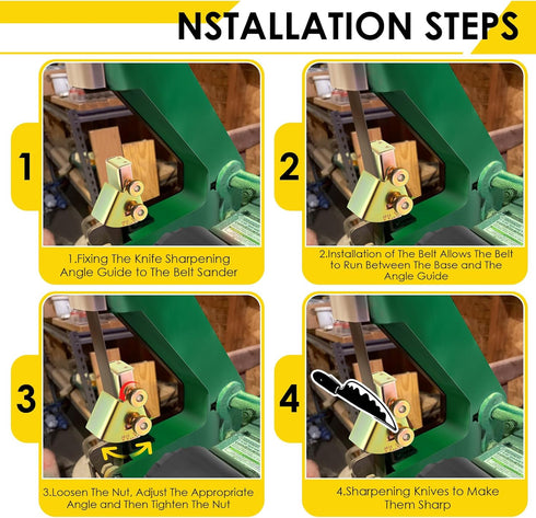 Feekoon Knife Sharpening Angle Guide, Adjustable for 1 x 30 Belt Sander, Corrosion Resistant Jig