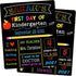 Double Sided First & Last Day of School Chalkboard, 10 x 12 Inch Reusable Wooden Sign for Kids/Girls/Boys, Photo Props