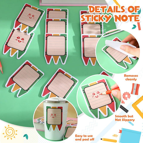 Janlaugh 48 1440 Pads Sheets Crayon Sticky Notes Teachers Note Pads Appreciation Gifts Self Adhesive Memo Pad Cute