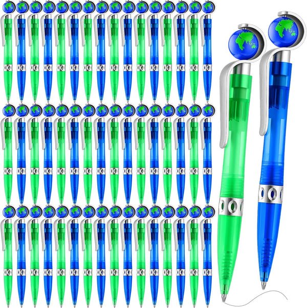 Teling Earth Pens, Retractable Cute Globe Pens Bulk, 1.0 mm Tellurion Shape for Kids Adults School Office Supplies