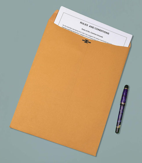 EnDoc 9x12 Clasp Envelopes – Brown Kraft Catalog Envelopes with Clasp Closure & Gummed Seal – 28lb Heavyweight Paper