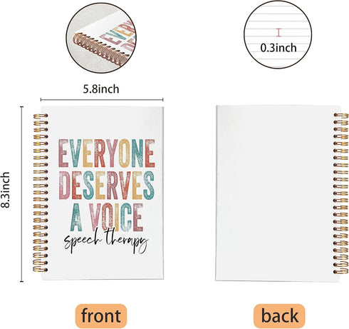 Everyone Deserves a Voice Speech Therapy Journal, 5.5 x 8.3 inches, Colorful Lined Hardcover, SLP Gift