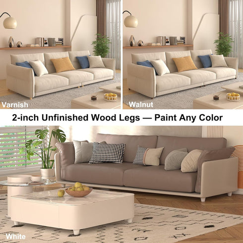 2 Inch Set 4 Small Unfinished Rubberwood Furniture Legs of - Short Solid Wood Legs Replacement for Ottoman
