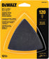 DEWALT DWASPTRI123 Hook & Loop Triangle Sandpaper, 120 Grit - 12 PK